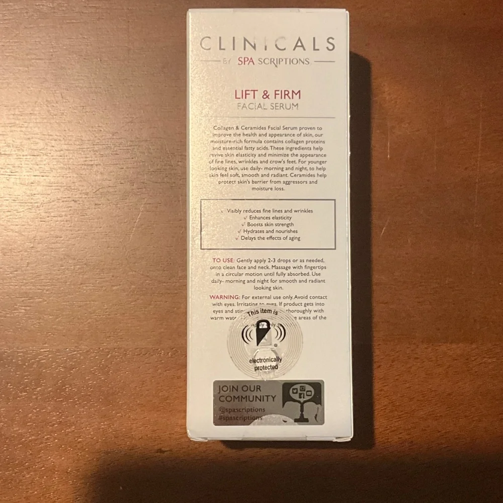 Clinicals by Spa Scriptions Lift & Firm Anti-Aging Serum, NIB